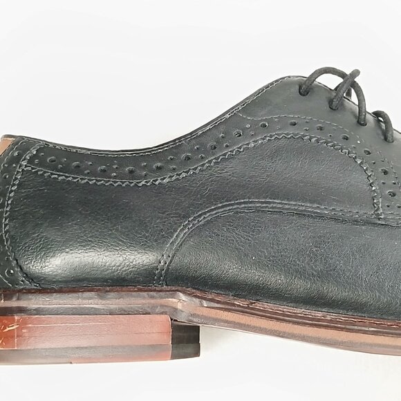 Johnston & Murphy Black Sheepskin Split-Toe Oxford Shoes J&M Flex Soles Mens 13 - Picture 10 of 16